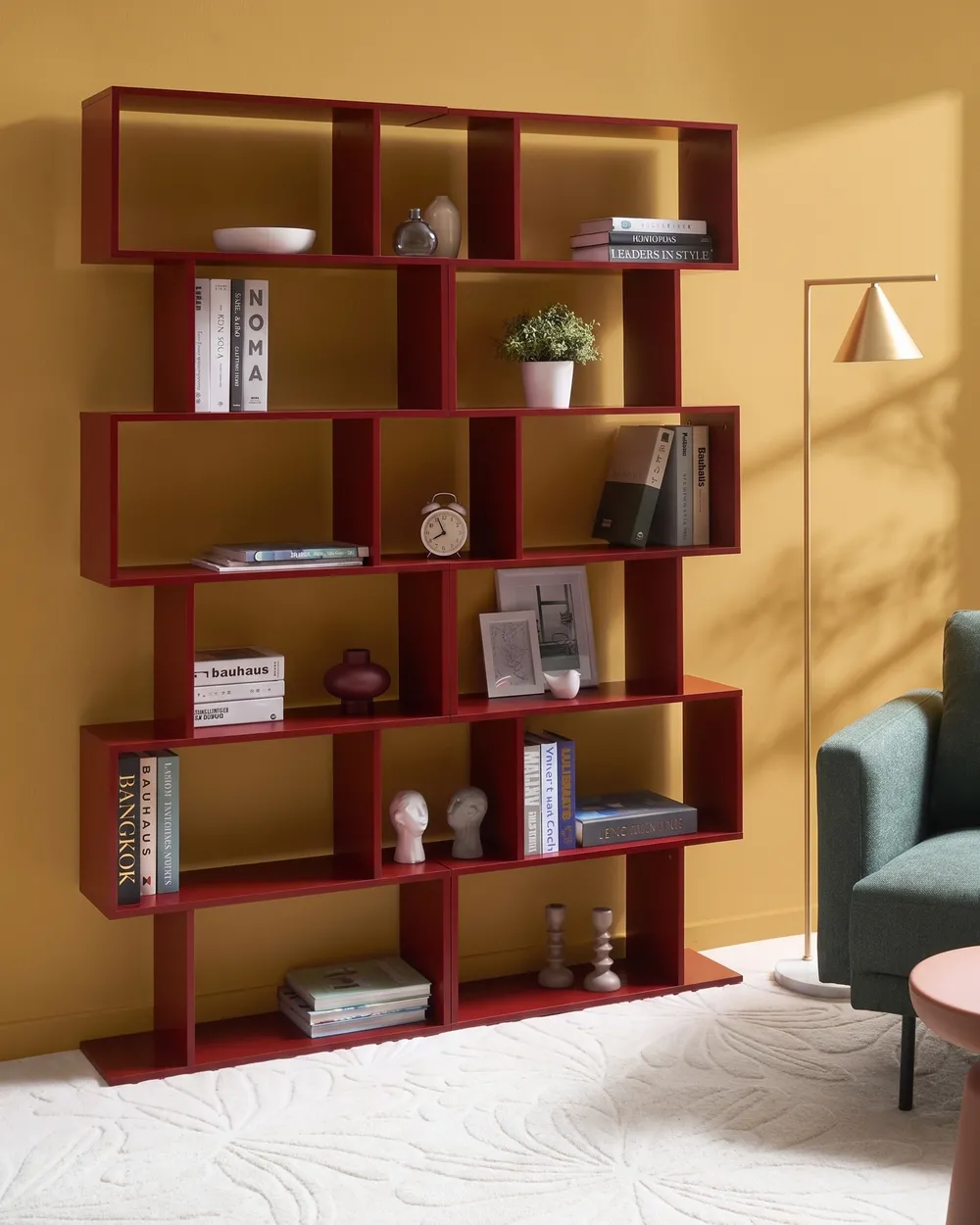 Bücherregal mit 6 Ebenen VALDOSA 190 cm Burgunderrot_1069704