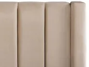 Bett mit Stauraumbank NOYERS Samtstoff Beige 160 x 200 cm_834523