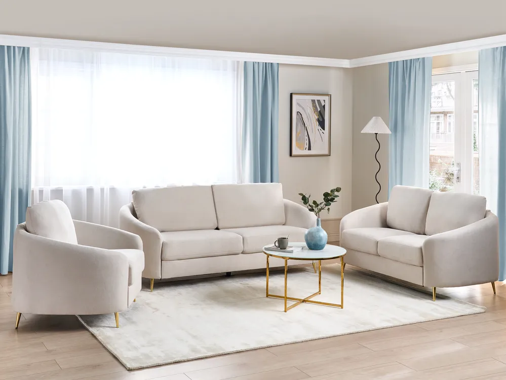 Sofa Set 6-Sitzer TROSA Stoff Hellbeige