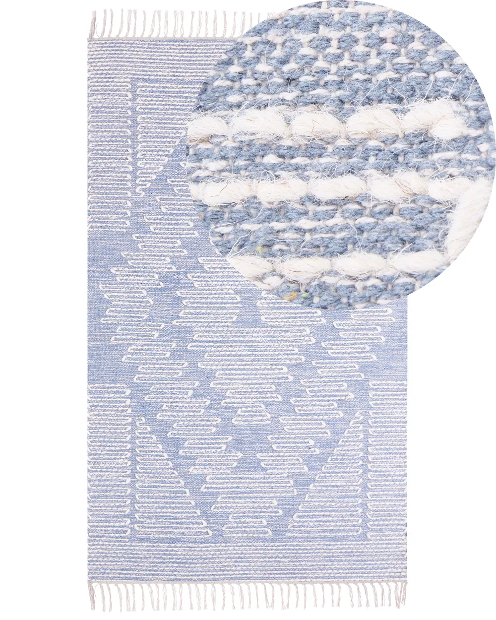 Teppich ANSAR Blau 80 x 150 cm Baumwolle_861014