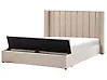 Wasserbett mit Stauraumbank NOYERS Samtstoff Beige 180 x 200 cm
