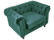 Living Room Set 4 Seater CHESTERFIELD Velvet Emerald Green_1038547