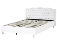 Ottoman Bed METZ Faux Leather White 160 x 200 cm (EU King Size)_1060468