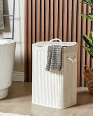 Laundry Basket KOMARI Bamboo White 72 L_849013