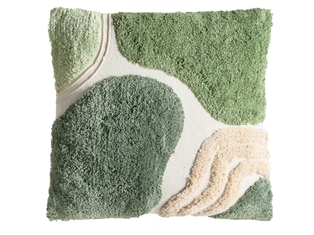 Dekokissen 3er Set ALSTONIA 30 x 50 cm 45 x 45 cm Baumwolle Grün Abstraktes Muster_1039964