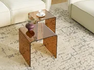 Beistelltisch 2er Set KENDALL Sicherheitsglas Braun_1009493