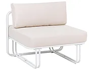 Garden Lounge Set with Table and Ottoman 3 Seater CAMEROTA  Metal White_1159152