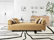 Sofa 3-Sitzer SOKNA mit Tischen Stoff Gelb_952842
