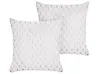 Dekokissen 2er Set PURSLANE 43 x 43 cm Webpelz Weiß Geometrisches Muster