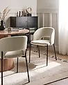 Esszimmerstuhl 2er Set PENNY Stoff Hellbeige