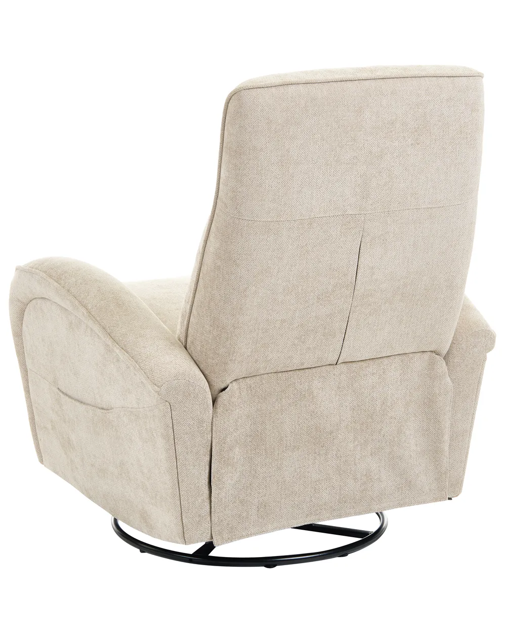 Schaukel-Fernsehsessel DANAE drehbar Chenillegewebe Hellbeige_1095596
