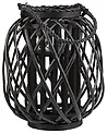 Laterne MAURITIUS 30 cm Weidenholz Schwarz