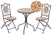 Bistro Set klappbar ADRANO Metall Terrazzo Optik Schwarz_1021737