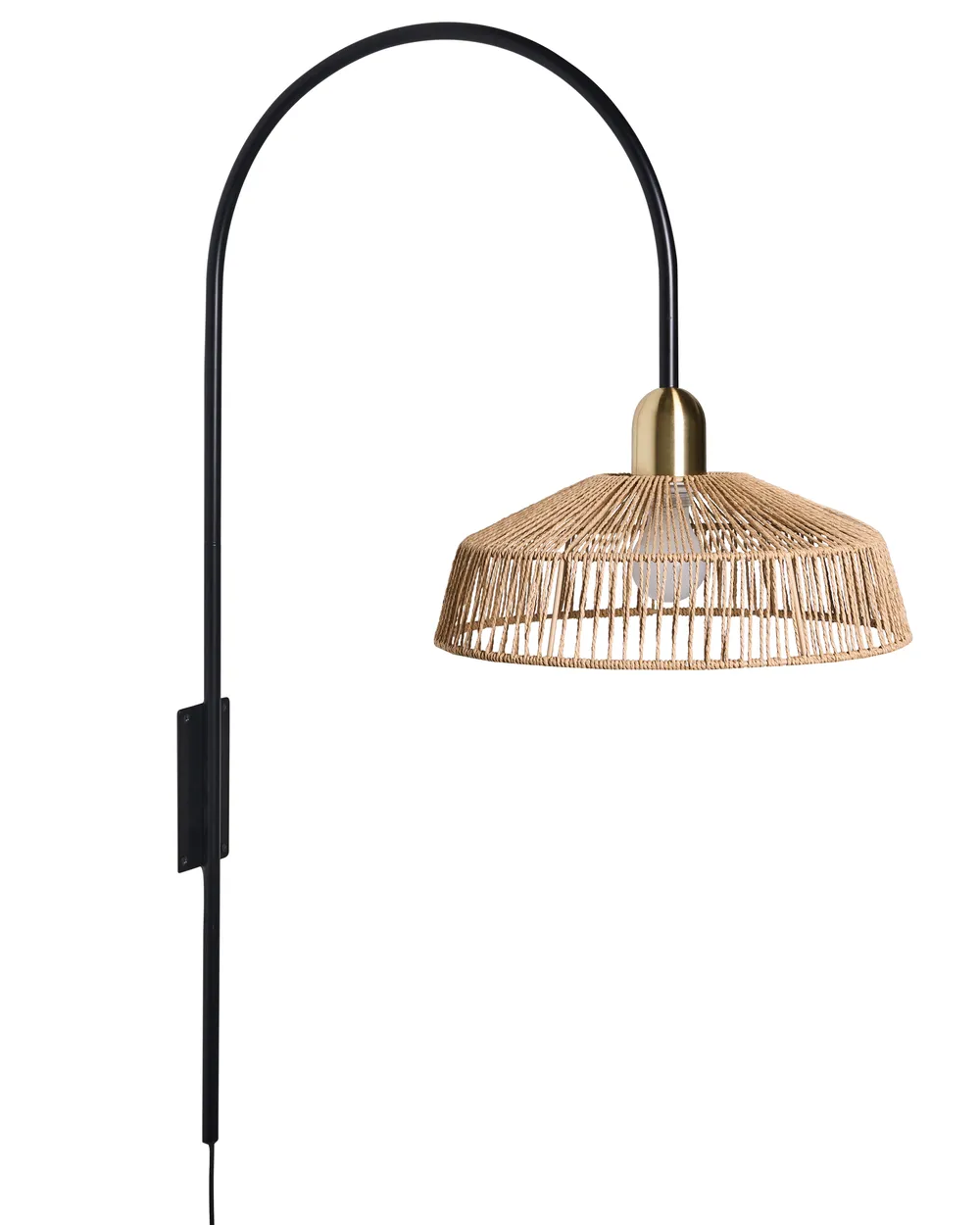Wandlampe NOSARA Papierschnur Naturfarben