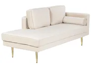 Rechtsseitige Chaiselongue MIRAMAS Samtstoff Beige_848686