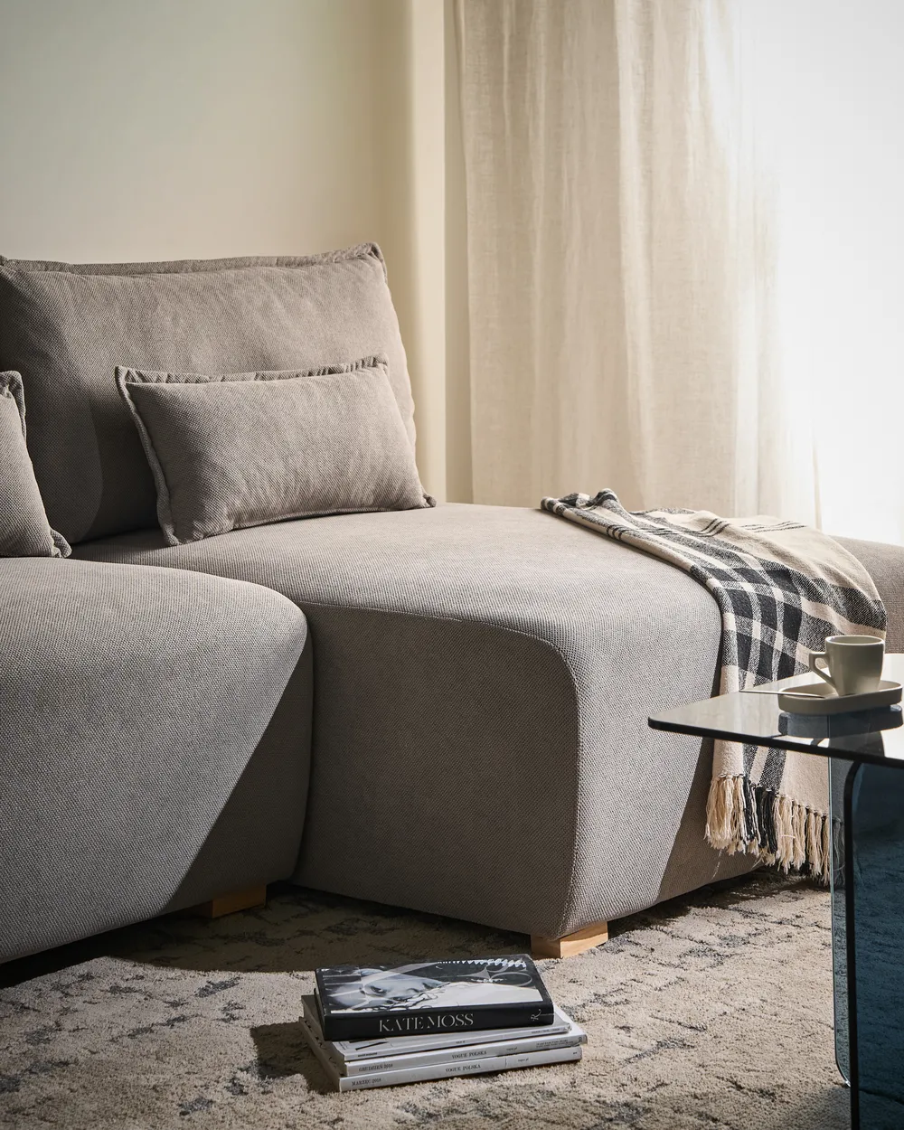 Modul Ecksofa NERBO Stoff Grau linksseitig_1035186
