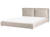 Bett mit Lattenrost Samtstoff BAJONNA 180 x 200 cm Taupe