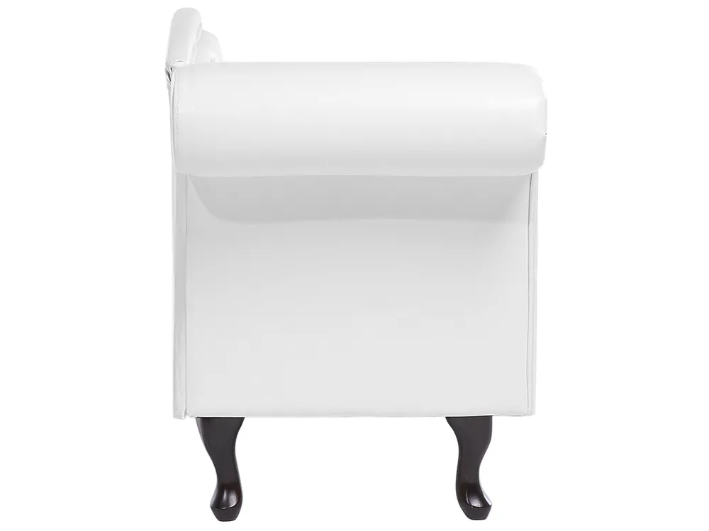 Left-Hand Chaise Longue LATTES Faux Leather White_681431
