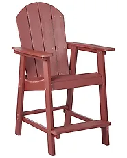 Garden Bar Table ADIRONDACK 60 cm 59 cm Synthetic Material Red_1178932
