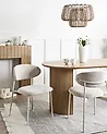 Esszimmerstuhl 2er Set COWLEY Chenillegewebe Hellbeige
