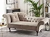 Linksseitige Chaiselongue LATTES Samtstoff Beige