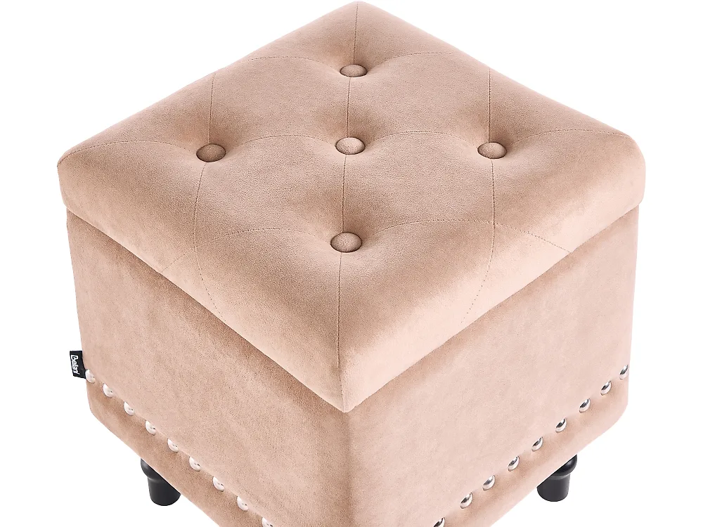Storage Pouffe LORETTO Velvet Beige_1186164