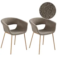 Esszimmerstuhl 2er Set ELMA Bouclé Taupe_1029043