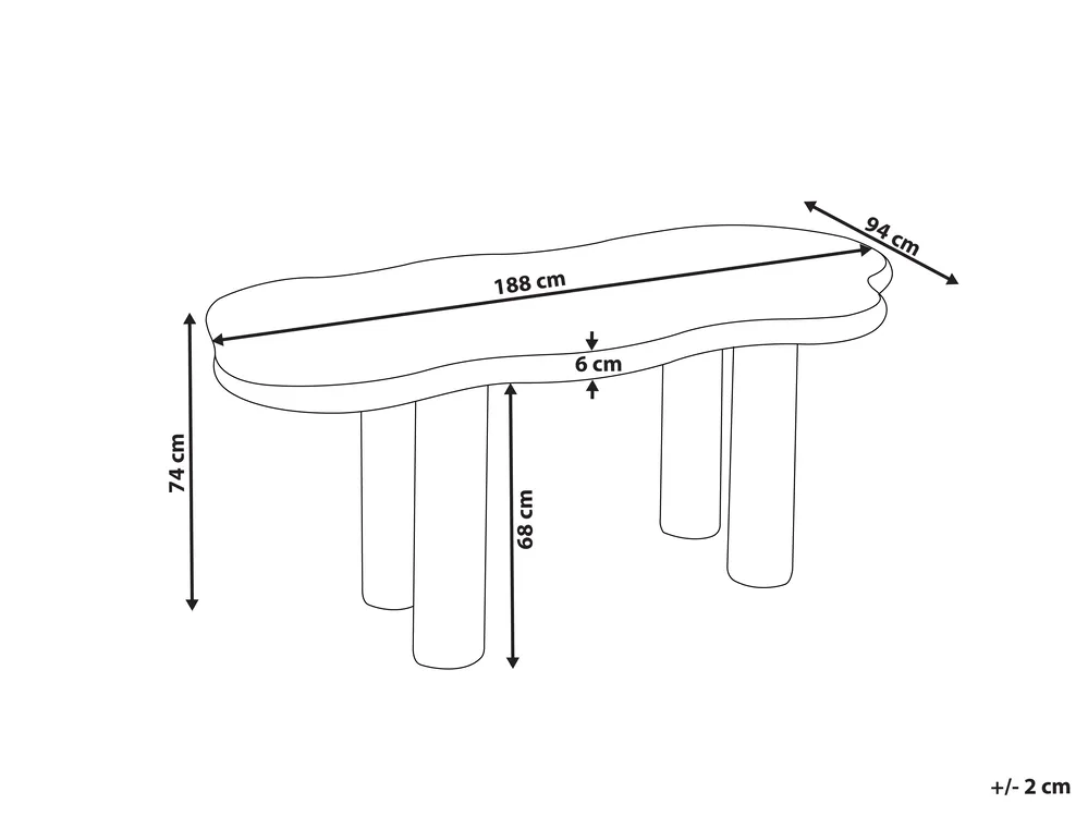 Esstisch ONDLE Cremeweiß 188 cm 94 cm_986562