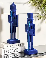 Dekofiguren 2er Set FLATEY 40 cm Nussknacker Blau_1184868