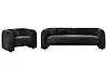 Sofa Set 4-Sitzer LEIREN Chenillegewebe Schwarz