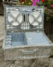 Picknickkorb FIGUE Geflecht Grau_1008880