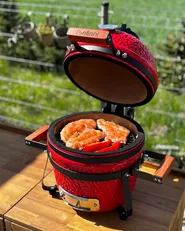Mini-Holzkohlegrill KAMADO Keramik Rot_1072042