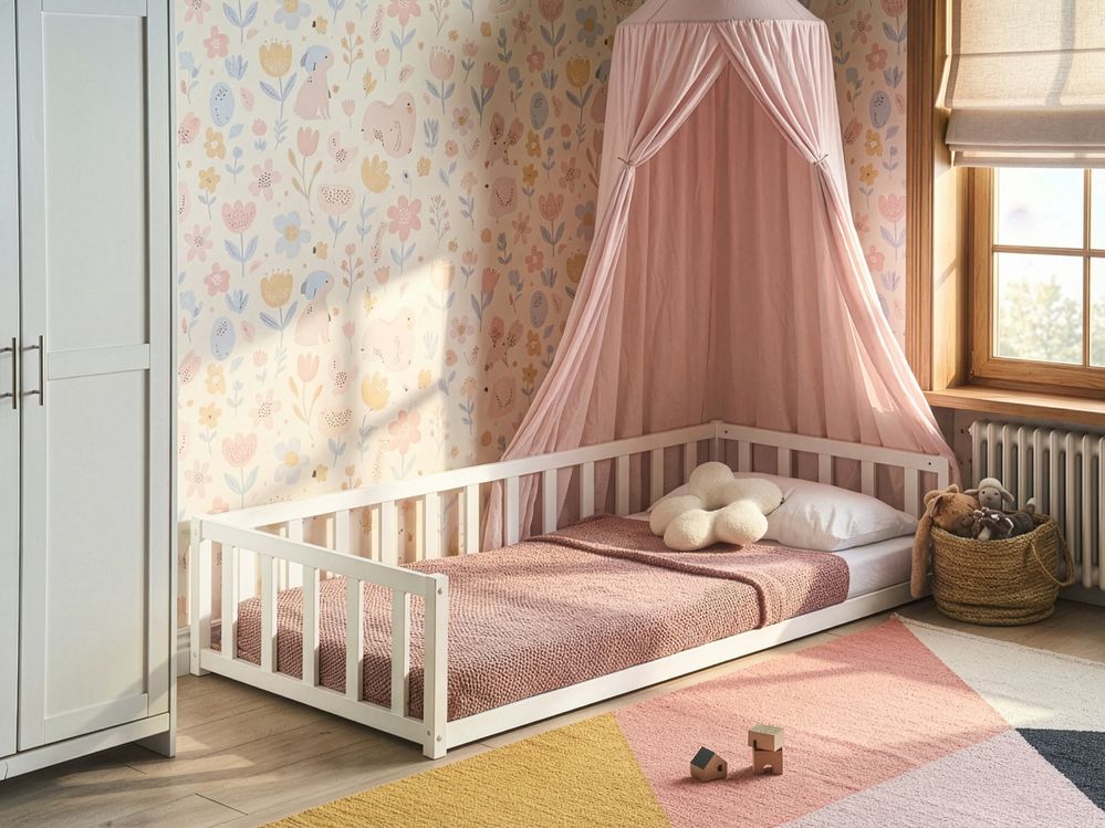 Kinderbed Dennenhout AURIBEAU 90 x 200 cm Wit