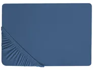 Spannbettlaken JANBU 90 x 200 cm Baumwolle Marineblau_845239