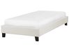 Bett ohne Kopfteil Stoff ROANNE 90 x 200 cm Cremeweiß