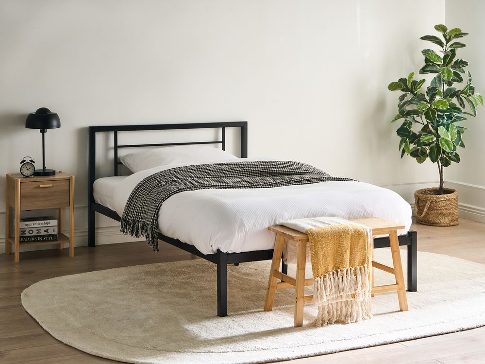 Bed Metal CUSSET 120 x 200 cm (EU Small Double) Black