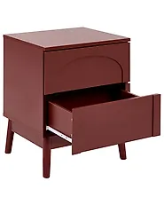 2 Drawer Bedside Table BOULIA Burgundy_1169420