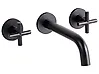 Wall Mounted Basin Mixer Tap KAIETEUR Brass Black
