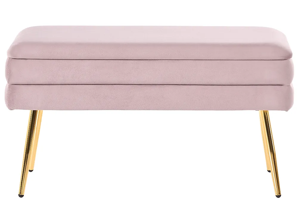 Upholstered Storage Bench DURHAM Velvet Pink_1185967