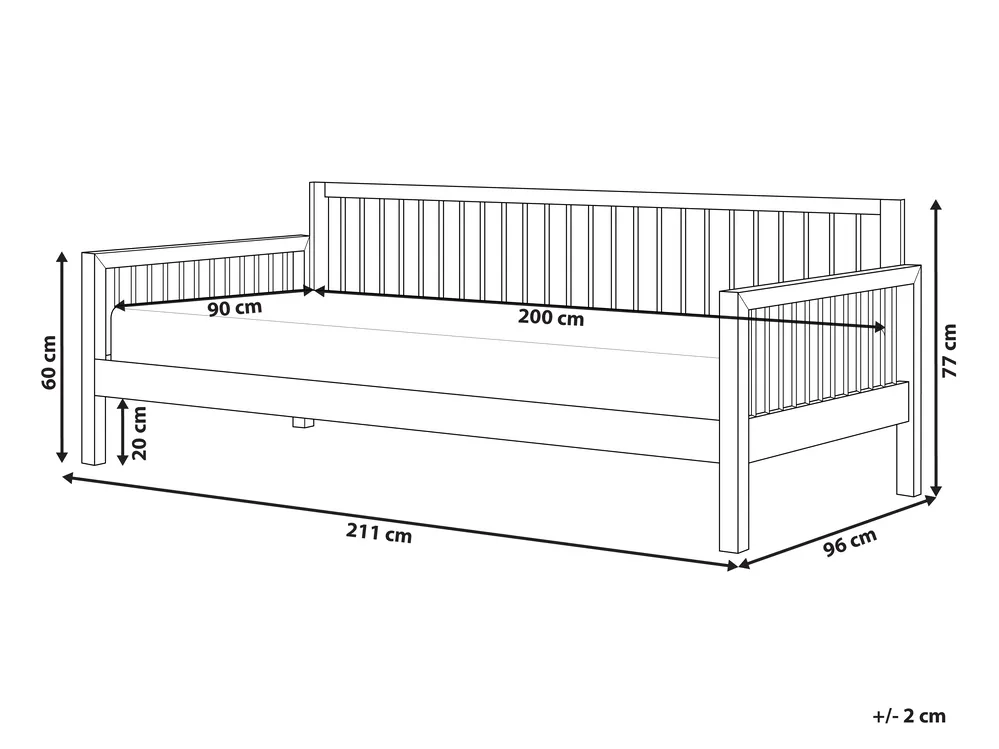 Tagesbett Holz TRICOT 90 x 200 cm Hellbraun_905707