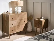 Nachttisch mit 2 Schubladen RONGE Hellbraun_1042686