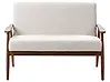 Sofa 2-Sitzer ESRUM Stoff Dunkelbraun / Grau