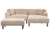 Ecksofa HOLT mit Ottomane Stoff Beige linksseitig