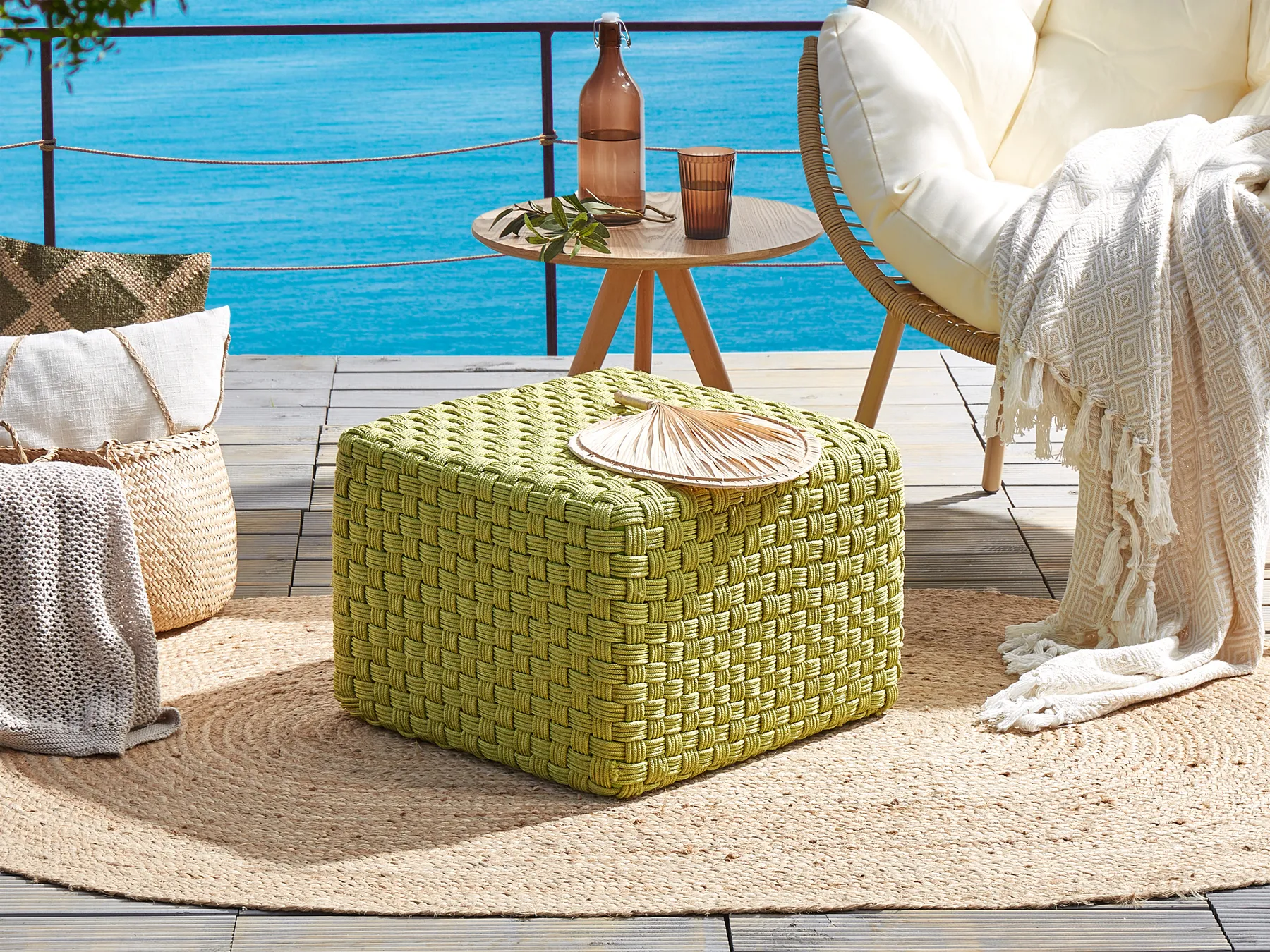 Pouf NALLI Kunststoff Grün_939239