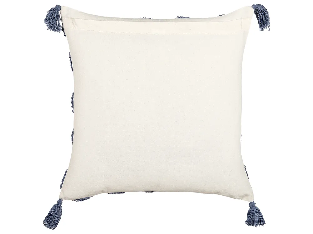Dekokissen JACARANDA 45 x 45 cm Baumwolle Blau Geometrisches Muster_838667