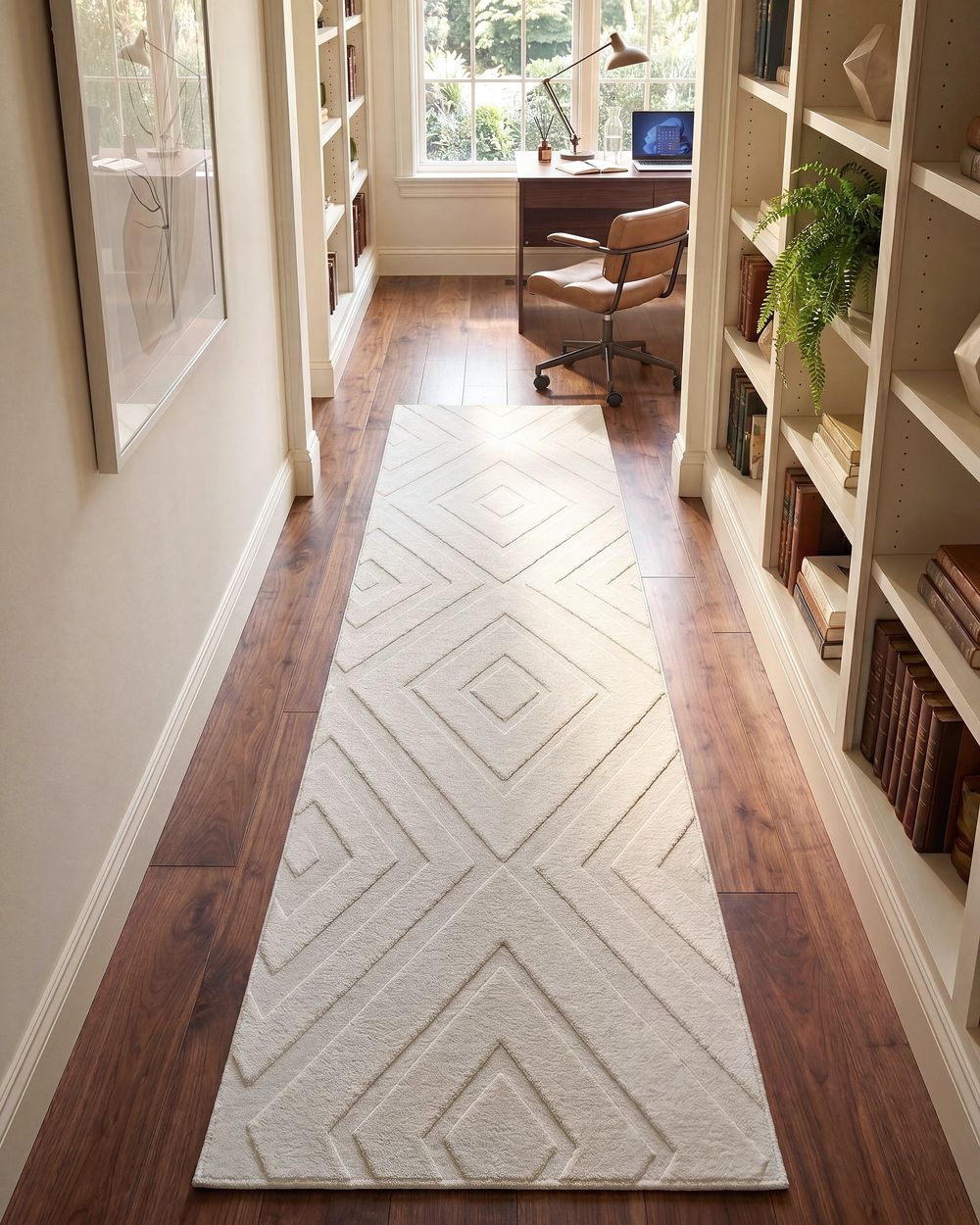 Tapis BORAH Blanc cassé 80 x 300 cm
