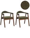 Esszimmerstuhl 2er Set ONECO Holz Braun / Grün