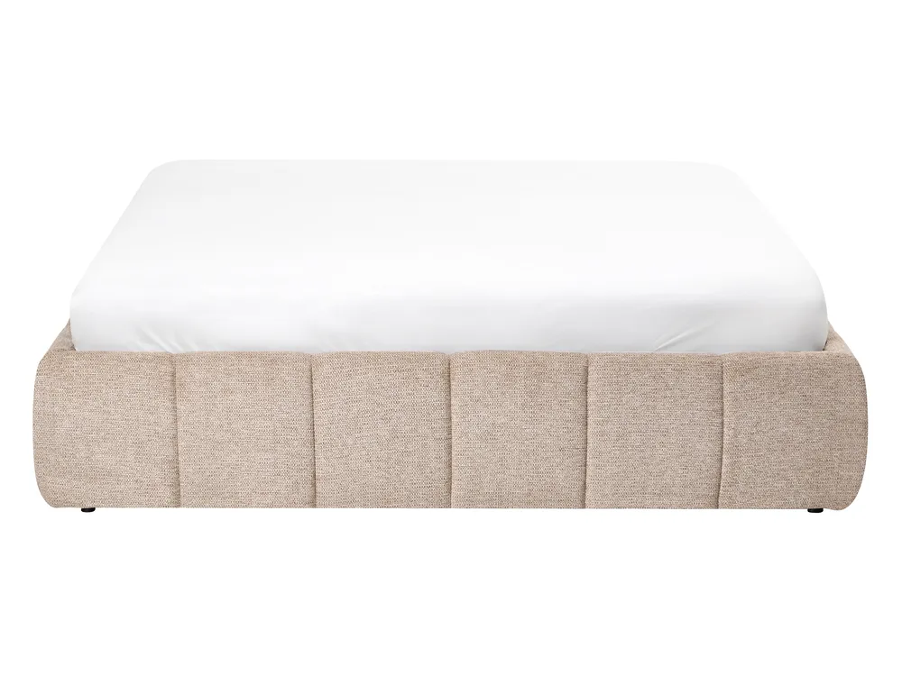 Ottoman Bed without Headboard GENAS Fabric Beige 140 x 200 cm (EU Double)_1070247