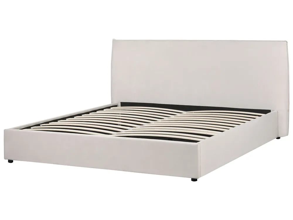 Ottoman Bed LAVAUR Velvet Off-White 180 x 200 cm (EU Super King)_870983
