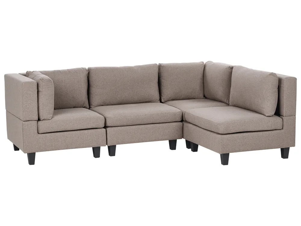 Canapé d'angle modulable 4 places UNSTAD Tissu Marron Côté gauche_924892
